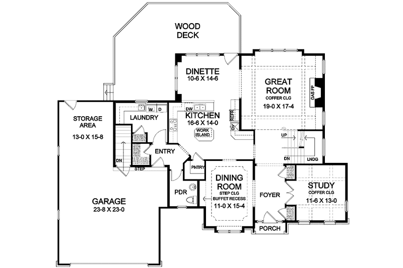 Home Plan - Floor Plan - Main Floor for Classical House Plan #328-377 - 4 bed, 3.5 bath