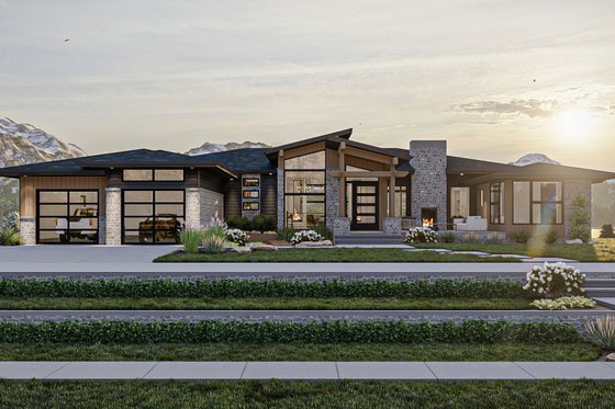 Exterior - Other Elevation 5 for Prairie House Plan #455-304 - 3 bed, 2.5 bath