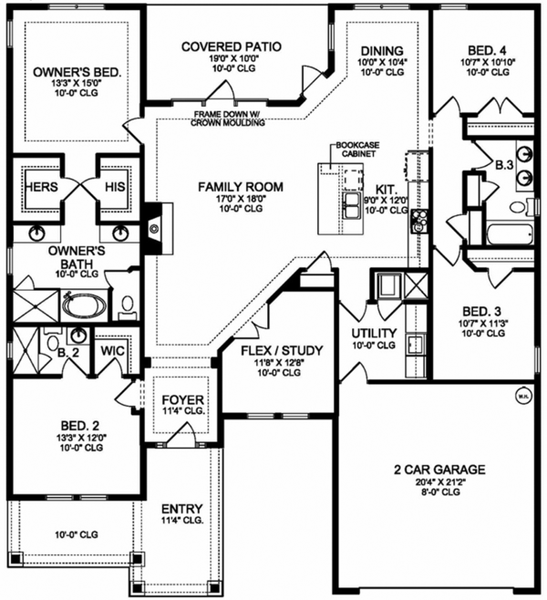 Home Plan - Colonial Floor Plan - Main Floor Plan #1058-122