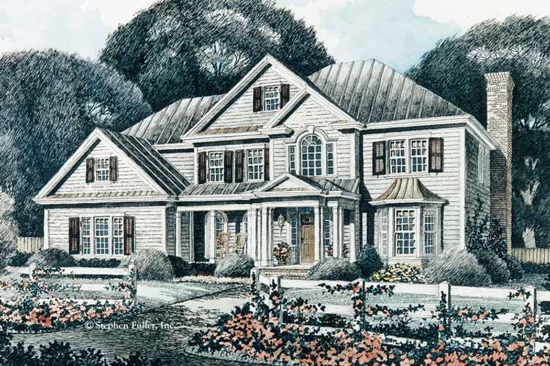 Dream House Plan - Exterior - Front Elevation 3 for Colonial House Plan #429-91 - 4 bed, 3.5 bath