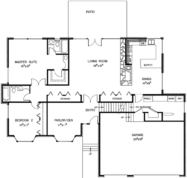 House Design - Contemporary Floor Plan - Main Floor Plan #60-948