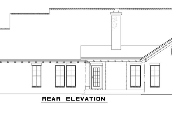 Exterior - Rear Elevation for Mediterranean House Plan #17-2927 - 4 bed, 2.5 bath