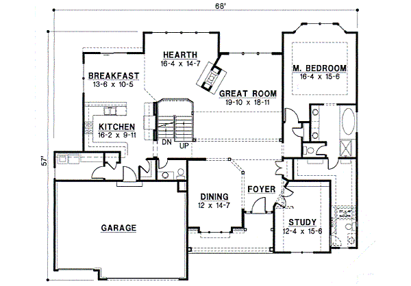 European Floor Plan - Main Floor Plan #67-453