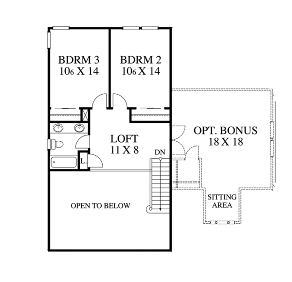 House Design - Traditional Floor Plan - Upper Floor Plan #1053-41