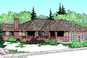 Ranch Exterior - Front Elevation Plan #60-172