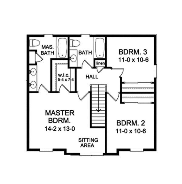 Home Plan - Craftsman Floor Plan - Upper Floor Plan #1010-114