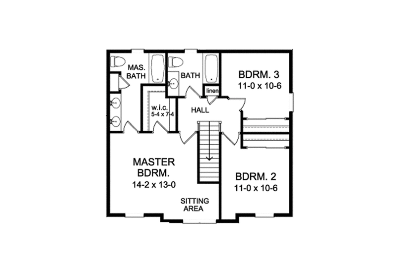 Home Plan - Floor Plan - Upper Floor for Craftsman House Plan #1010-114 - 3 bed, 2.5 bath