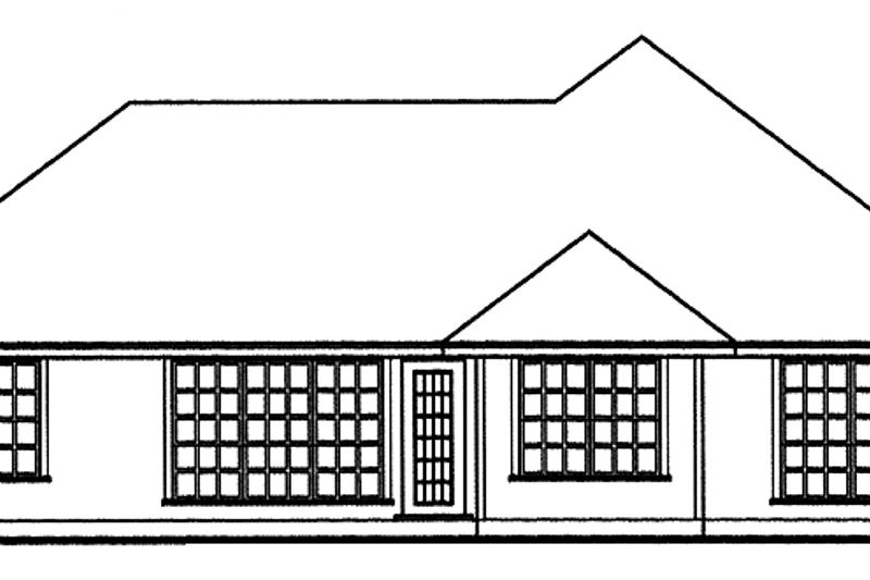 Home Plan - Exterior - Rear Elevation for Ranch House Plan #42-440 - 3 bed, 2 bath