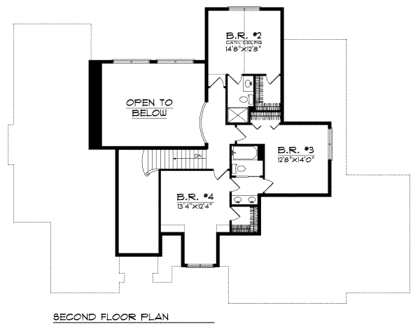 Dream House Plan - Traditional Floor Plan - Upper Floor Plan #70-476