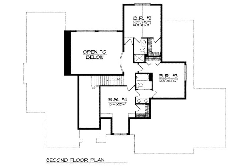 Dream House Plan - Floor Plan - Upper Floor for Traditional House Plan #70-476 - 4 bed, 3.5 bath