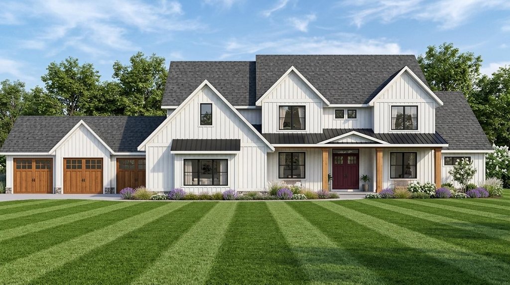 Exterior - Front Elevation 2 for Farmhouse House Plan #1064-99 - 5 bed, 4.5 bath