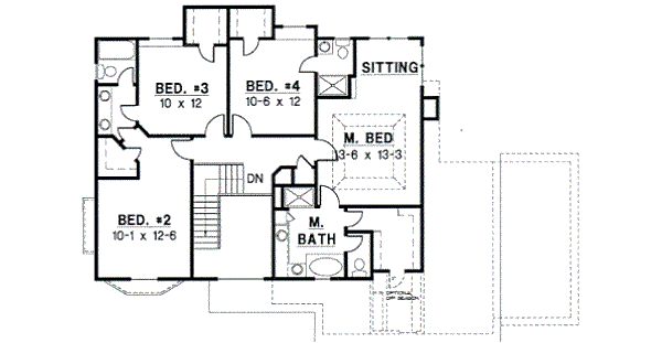 Traditional Floor Plan - Upper Floor Plan #67-517