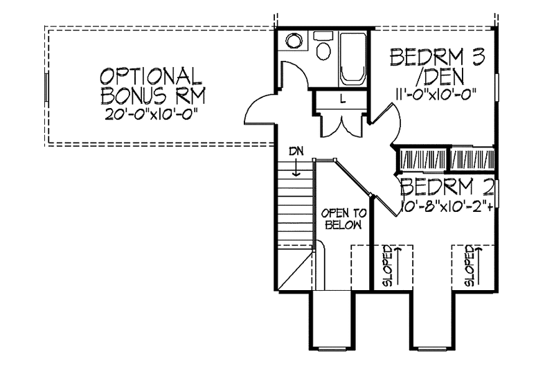 Home Plan - Floor Plan - Upper Floor for Country House Plan #320-924 - 2 bed, 2.5 bath