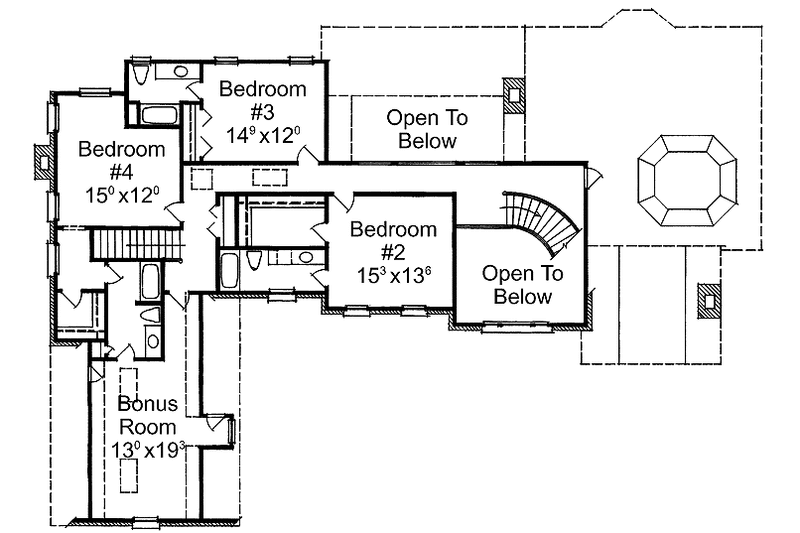 Home Plan - Floor Plan - Upper Floor for Traditional House Plan #429-135 - 4 bed, 4.5 bath
