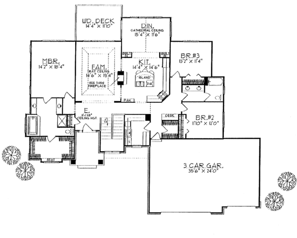 House Plan Design - Ranch Floor Plan - Main Floor Plan #70-1309