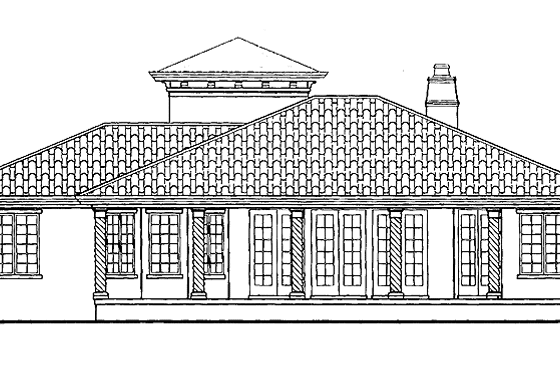 Exterior - Rear Elevation for Mediterranean House Plan #930-285 - 3 bed, 2.5 bath