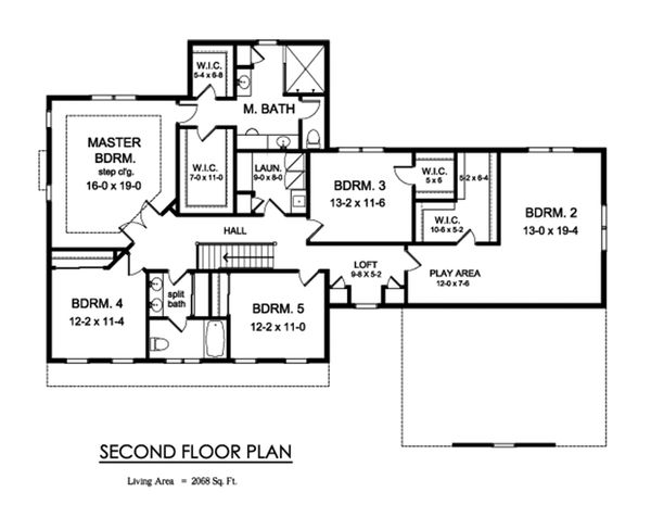 Architectural House Design - Farmhouse Floor Plan - Upper Floor Plan #1010-248