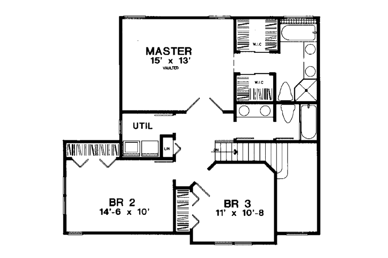 Home Plan - Floor Plan - Upper Floor for Country House Plan #300-134 - 3 bed, 2.5 bath