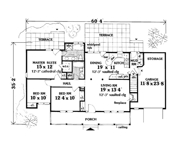 Home Plan - Country Floor Plan - Main Floor Plan #3-318