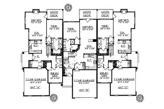 Floor Plan - Main Floor for Traditional House Plan #70-1346 - 7 bed, 6 bath