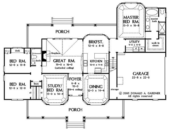 Architectural House Design - Farmhouse Floor Plan - Main Floor Plan #929-727