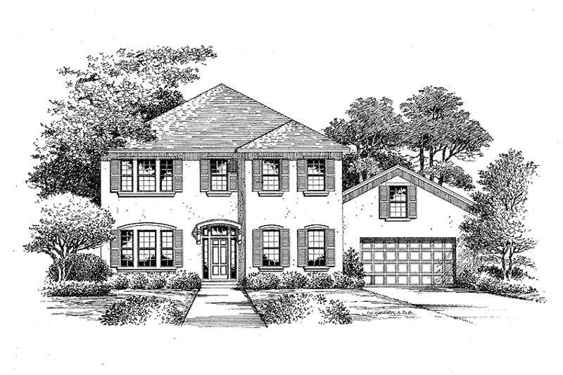 Architectural House Design - Colonial Exterior - Front Elevation Plan #999-55