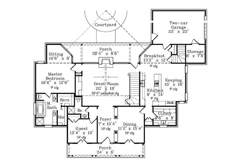 Home Plan - Floor Plan - Main Floor for Country House Plan #985-15 - 4 bed, 3 bath