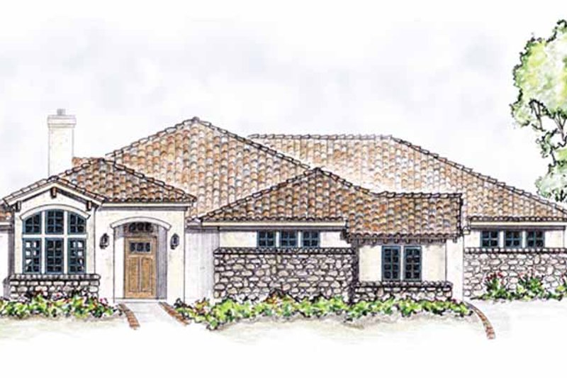 Home Plan - Mediterranean Exterior - Front Elevation Plan #410-3567