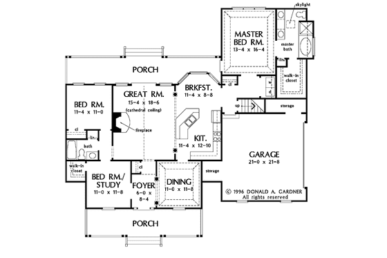 Floor Plan - Main Floor for Country House Plan #929-344 - 3 bed, 2 bath