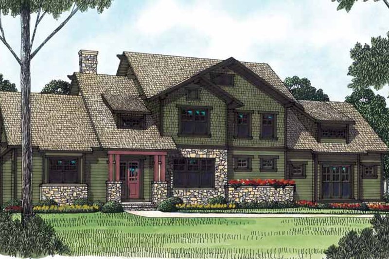 Dream House Plan - Craftsman Exterior - Front Elevation Plan #453-445