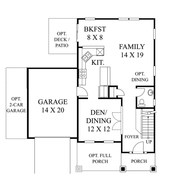 Home Plan - Colonial Floor Plan - Main Floor Plan #1053-46