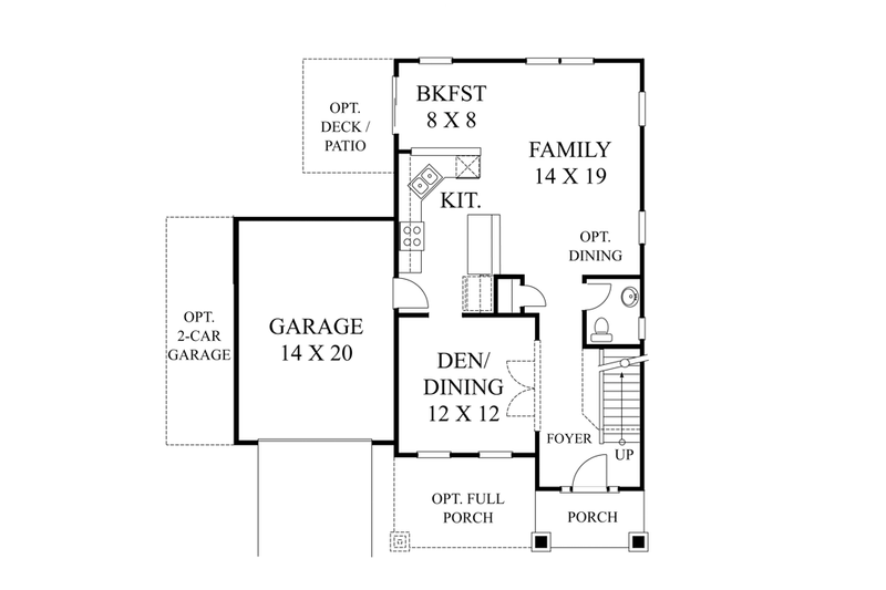 House Design - Floor Plan - Main Floor for Colonial House Plan #1053-46 - 3 bed, 2.5 bath