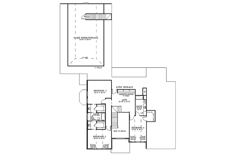 Dream House Plan - Floor Plan - Upper Floor for Traditional House Plan #17-3024 - 4 bed, 3 bath