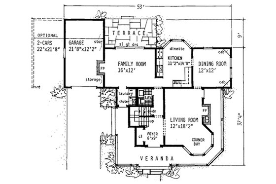 Floor Plan - Main Floor for Victorian House Plan #315-103 - 4 bed, 2.5 bath
