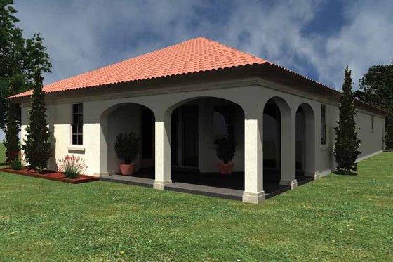 Exterior - Rear Elevation for Mediterranean House Plan #930-426 - 2 bed, 2 bath