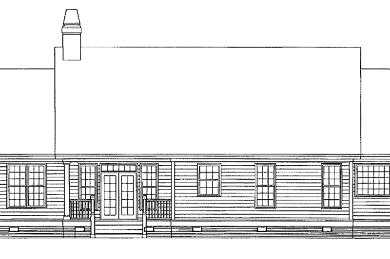 Home Plan - Exterior - Rear Elevation 1 for Country House Plan #929-555 - 3 bed, 2 bath