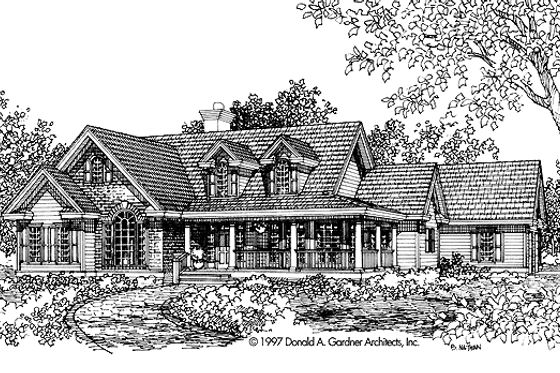 Exterior - Front Elevation 3 for Country House Plan #929-348 - 4 bed, 2.5 bath