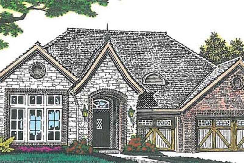 Architectural House Design - Exterior - Front Elevation 3 for European House Plan #310-1261 - 3 bed, 2 bath