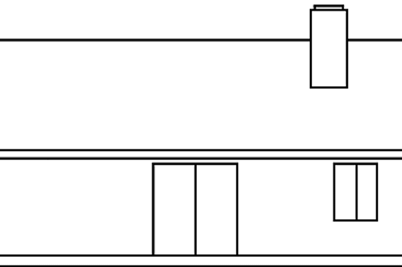 House Blueprint - Exterior - Rear Elevation for Ranch House Plan #60-849 - 3 bed, 2 bath
