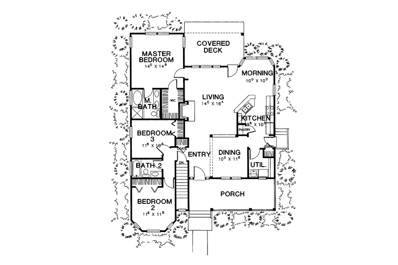 Architectural House Design - Floor Plan - Main Floor for Victorian House Plan #472-99 - 3 bed, 2 bath