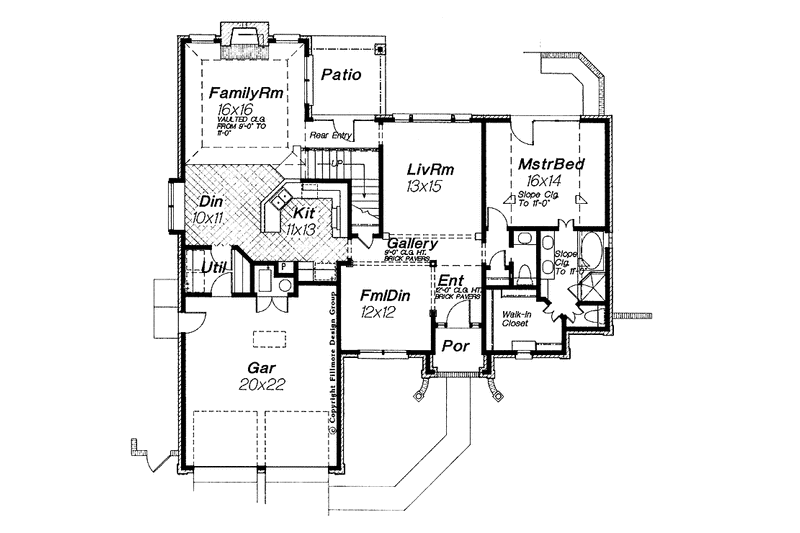 House Blueprint - Floor Plan - Main Floor for Traditional House Plan #310-1004 - 4 bed, 2.5 bath