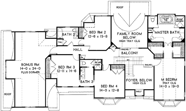 Home Plan - Classical Floor Plan - Upper Floor Plan #328-456