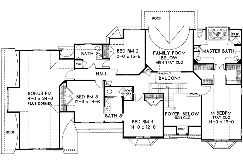 Home Plan - Floor Plan - Upper Floor for Classical House Plan #328-456 - 4 bed, 3.5 bath