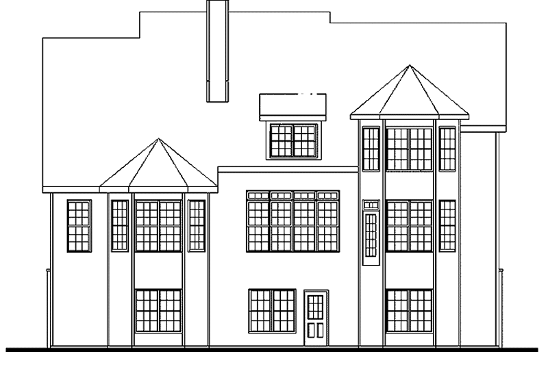 Home Plan - Exterior - Rear Elevation for European House Plan #927-646 - 4 bed, 2.5 bath