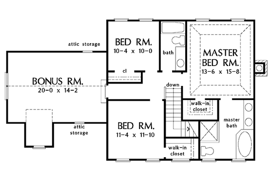 Floor Plan - Upper Floor for Country House Plan #929-749 - 3 bed, 2.5 bath