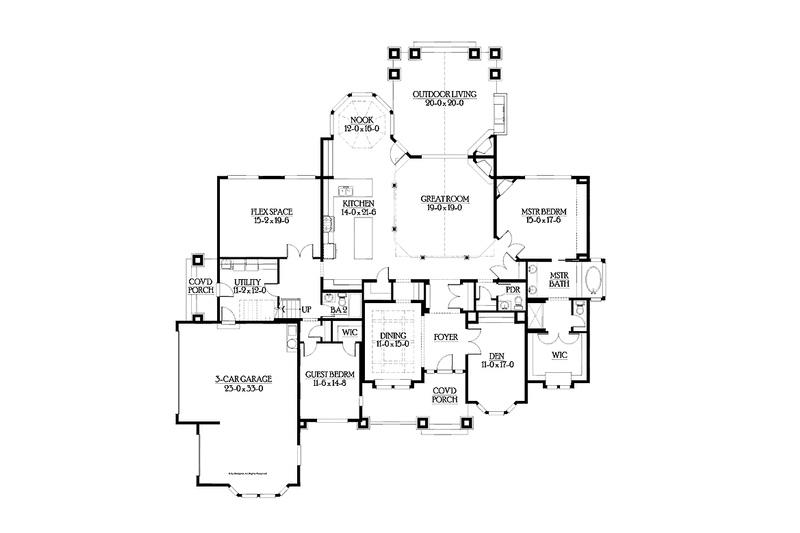 Dream House Plan - Floor Plan - Main Floor for Ranch House Plan #132-554 - 3 bed, 3.5 bath