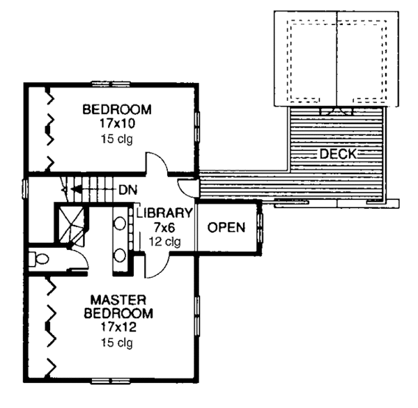 House Plan Design - Country Floor Plan - Upper Floor Plan #960-3