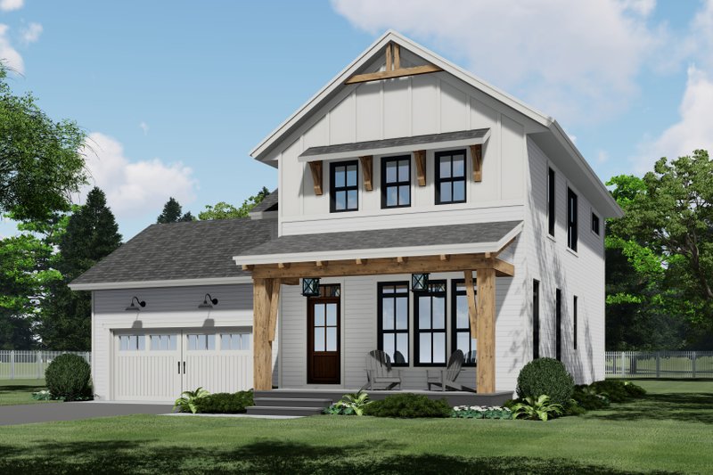 Architectural House Design - Farmhouse Exterior - Front Elevation Plan #51-1188