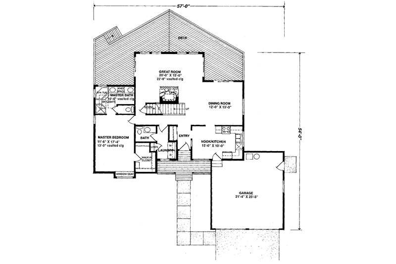 Home Plan - Floor Plan - Main Floor for Contemporary House Plan #320-1195 - 3 bed, 3.5 bath