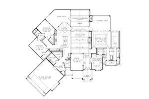 Floor Plan - Main Floor for Craftsman House Plan #54-571 - 4 bed, 2.5 bath